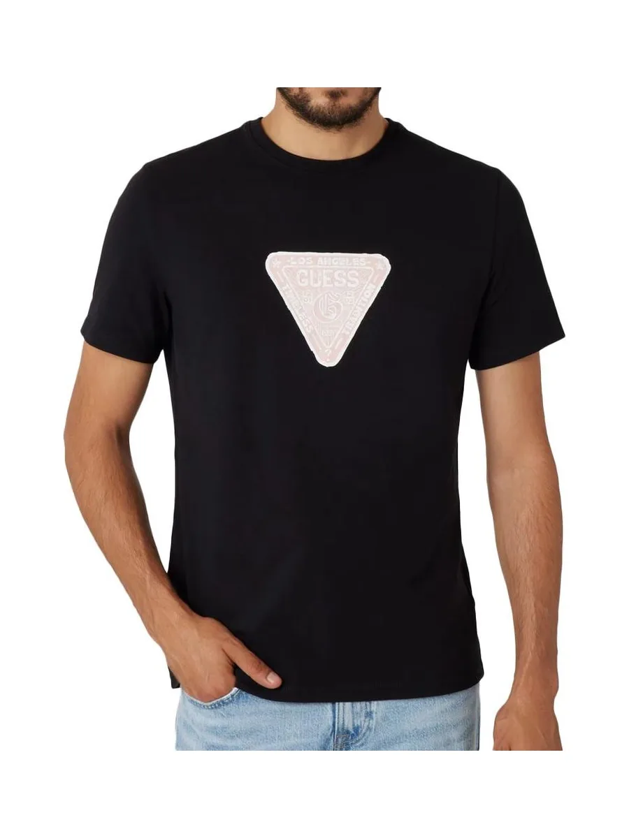 T-shirt Noir Homme Guess M4YI35J1314 2