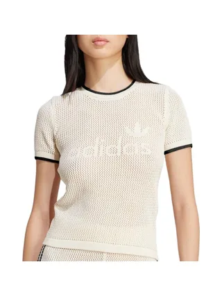 T-Shirt Beige/Noir Femme Adidas JD1076 1