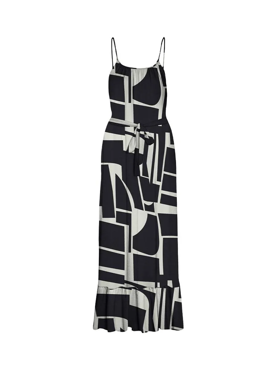 Robe Noir/Beige Femme Vero Moda Easy 4