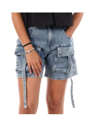 Short en Jean Bleu Femme Monday Premium Short Cargo 1