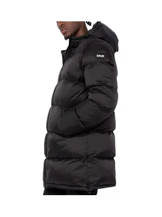 Doudoune longue noire à capuche Noir Homme Schott MICKS 2