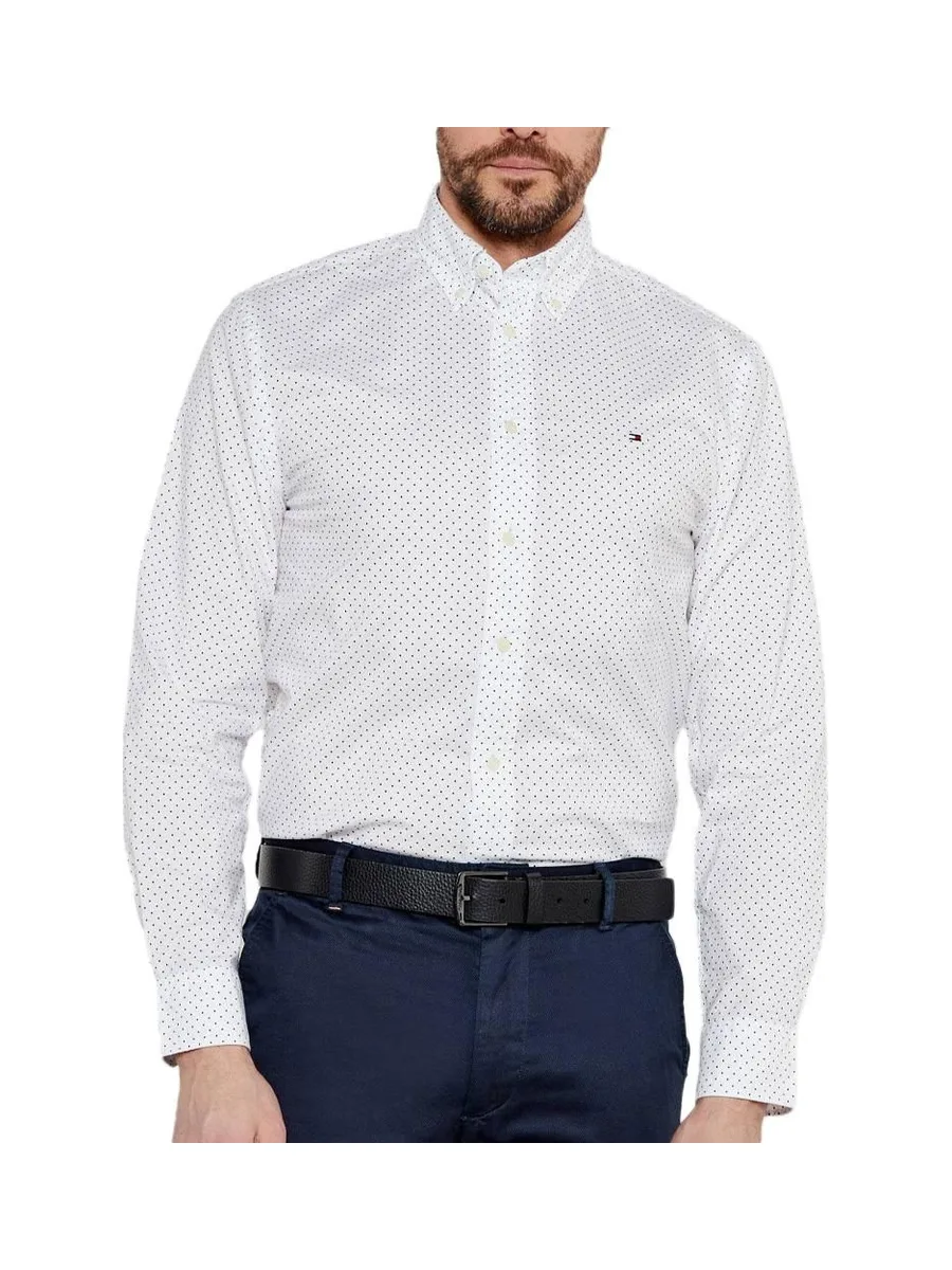 Chemise Blanches Imprimé Homme Tommy Hilfiger Flex Poplin Polka 2