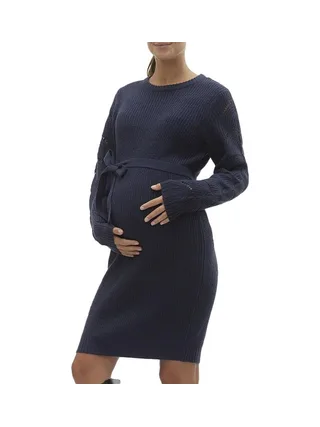 Robe Pull de Grossesse Marine Femme Mamalicious Newlina 1
