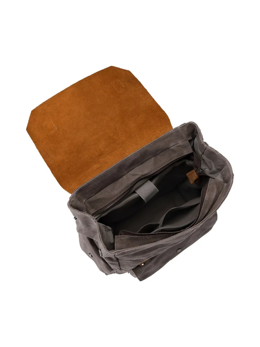 ALI - Sac à dos en cuir véritable et toile enduite - Bleu 55