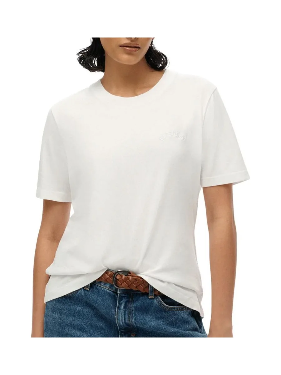 T-Shirt Blanc Femme Superdry W1011644A 2