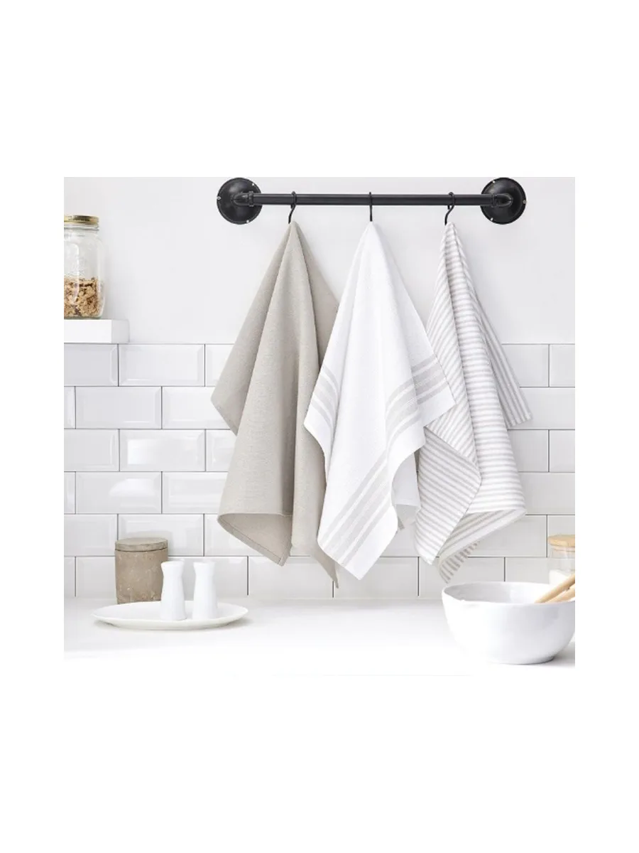 Lot De 3 Torchons Imprimé Beige Today Essential 3