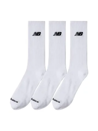 X3 Paires de Chaussettes Blanches Homme New Balance Crew 2
