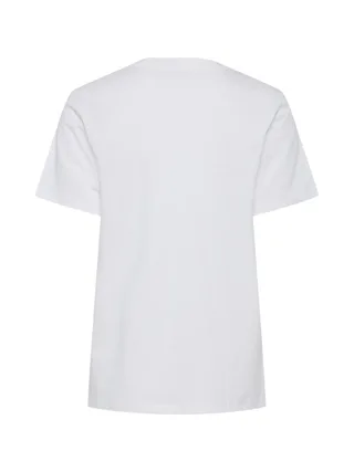 T-Shirt Blanc/Rose Femme Pieces Tess 2