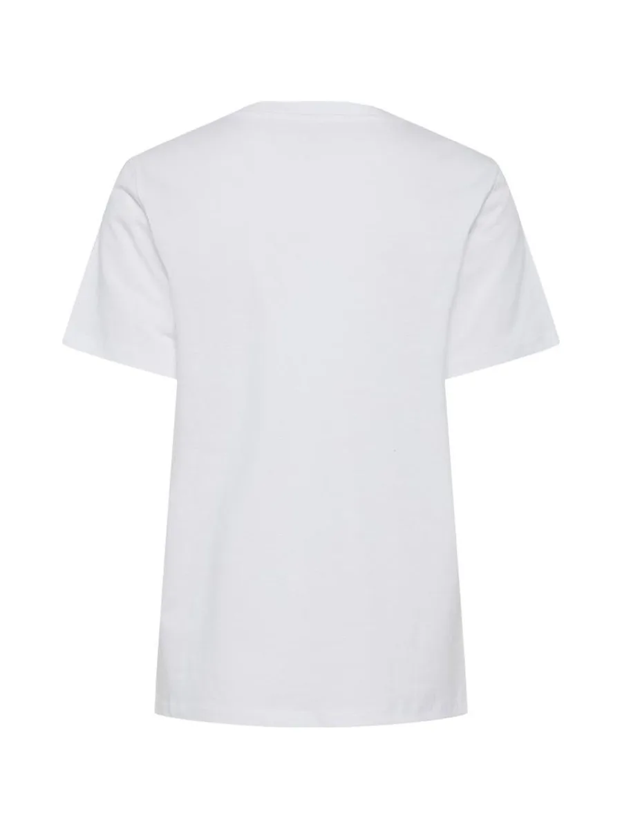 T-Shirt Blanc/Rose Femme Pieces Tess 3