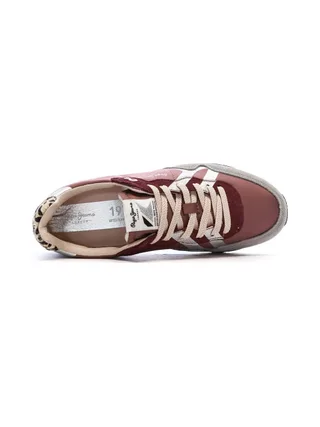 Baskets Bordeaux/Gris Femme Pepe jeans Marlon 4