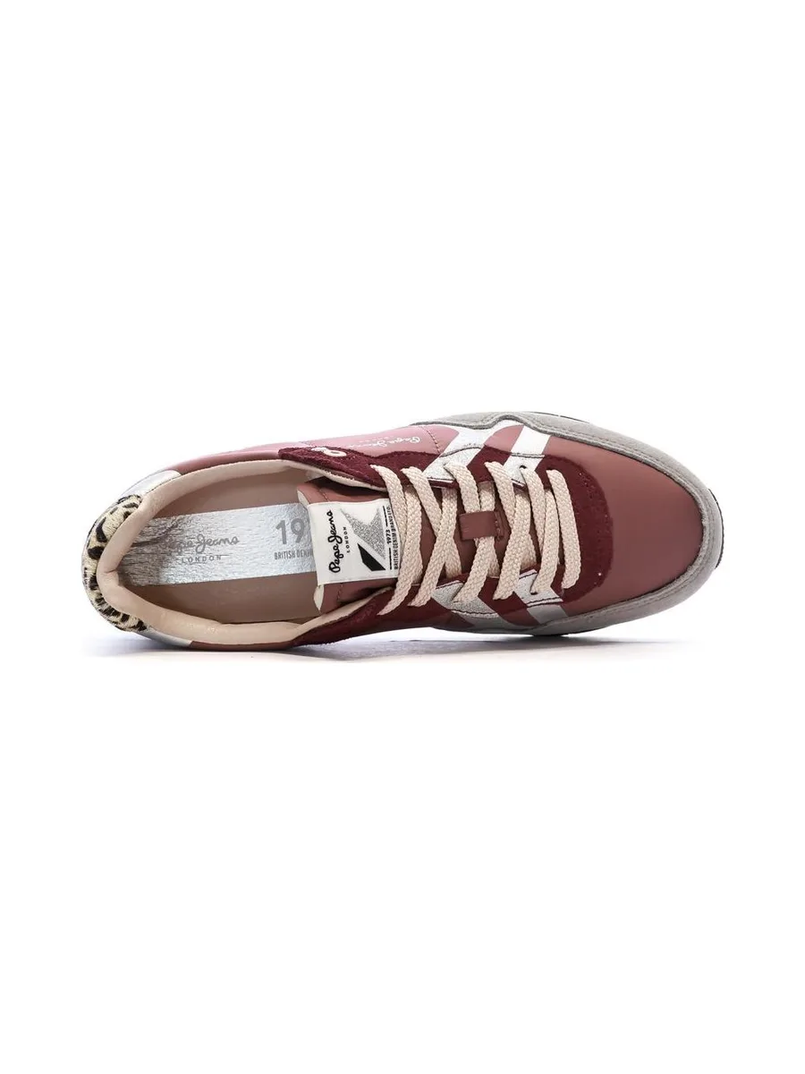 Baskets Bordeaux/Gris Femme Pepe jeans Marlon 5