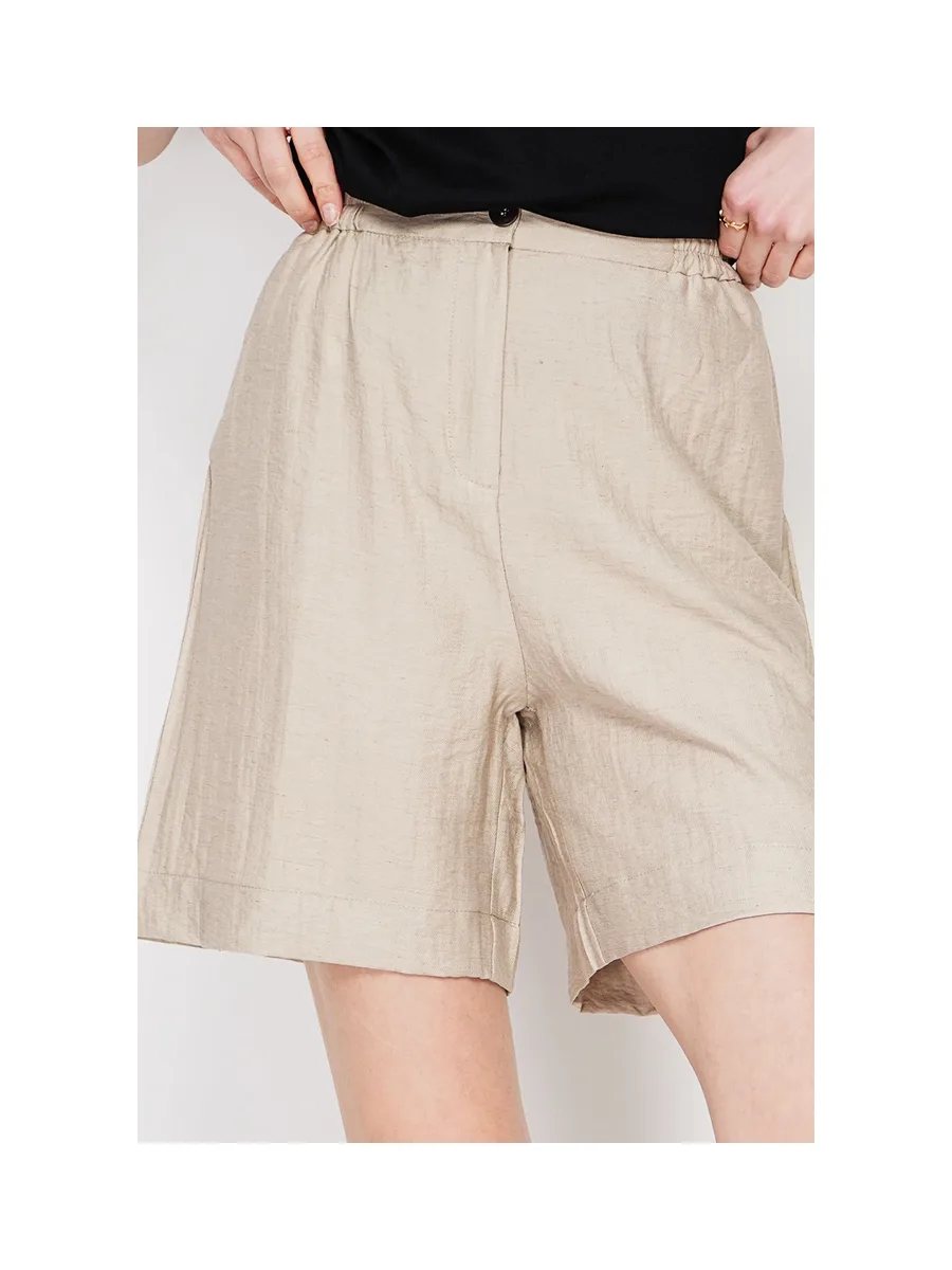 Bermuda taille haute coupe droite avec poche latérale 5