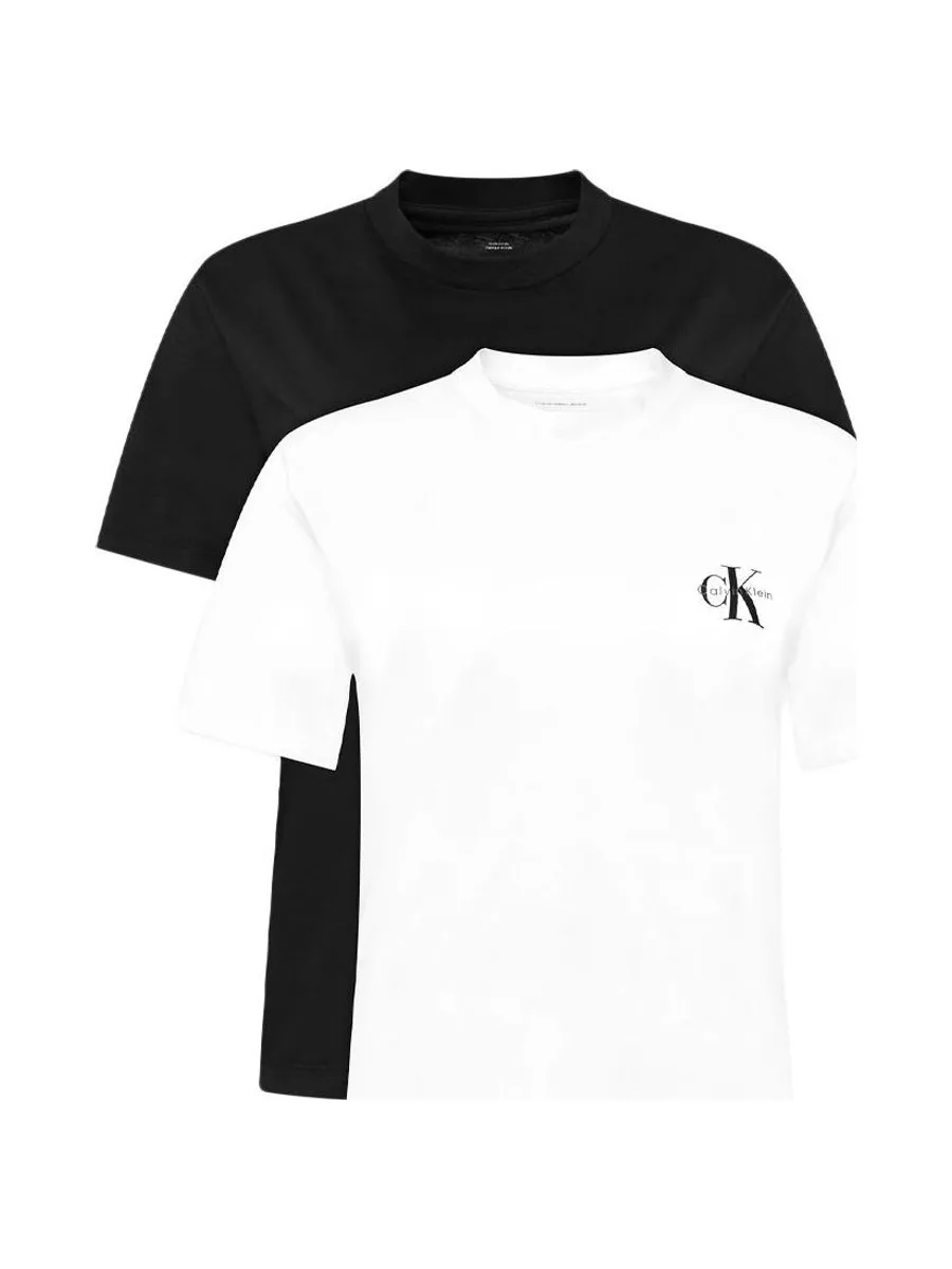 Lot de 2 T-Shirt Noir/Blanc Femme Calvin Klein Jeans Monologo 2