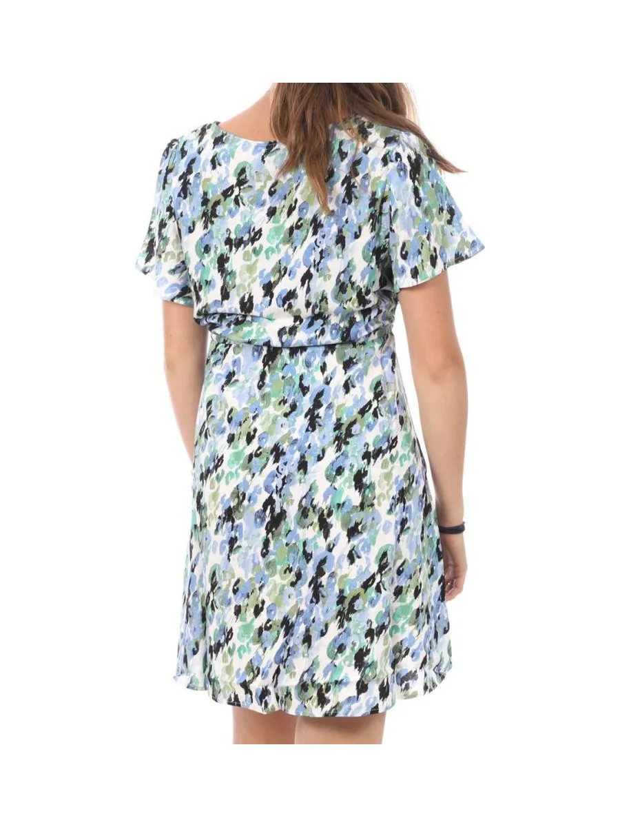 Robe Blanche/Bleu à Motifs Femme Vero Moda Easy 2