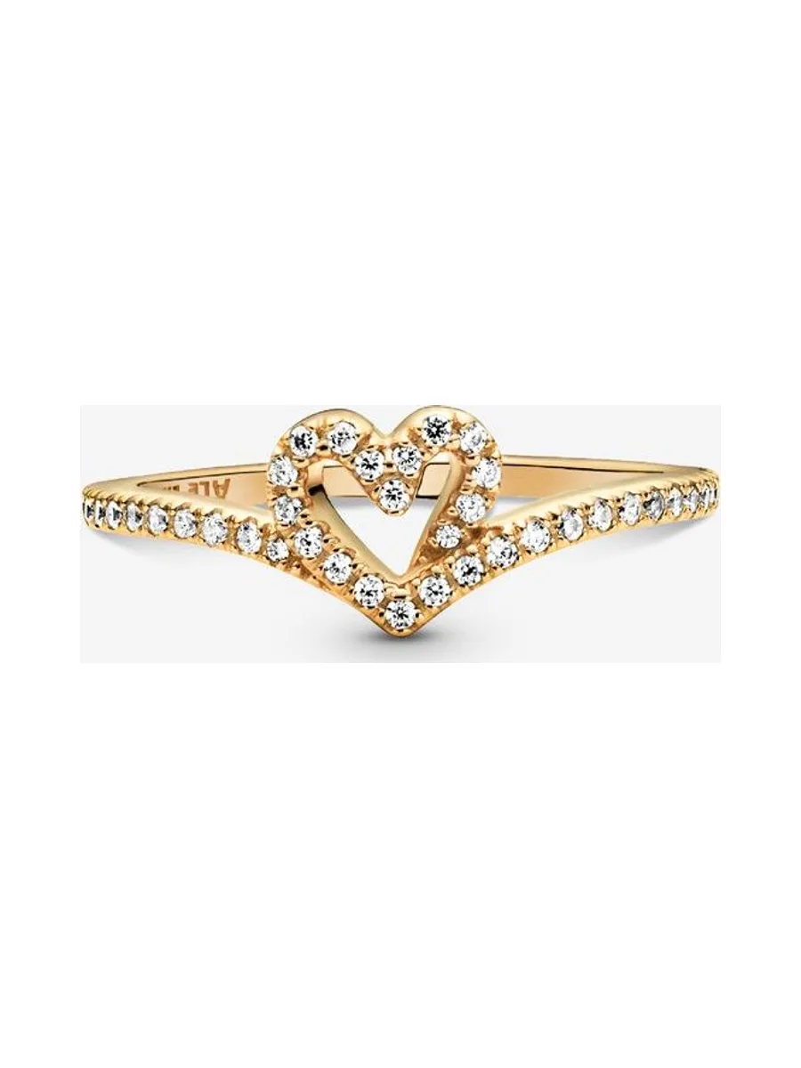 Pandora - Bague Wishbone Heart en plaqué or 14 carats 2