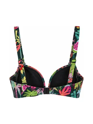 Haut de maillot de bain Vert/Rouge à Motifs Femme Grain de Sable Zigzag 2