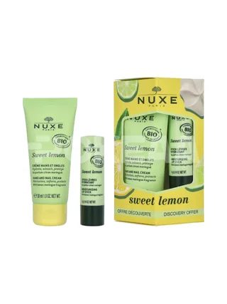 Nuxe Sweet Lemon Kit 34ml - Softening Lip Stick 4g/Hand And Nail Cream 30ml 1