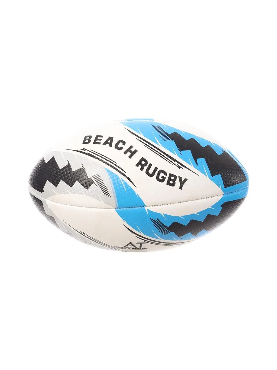 Mini Ballon de Rugby Blanc/Bleu Plage 2