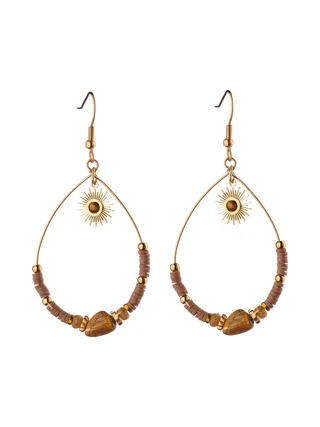 Boucles d'oreilles Tatiana - Marron 1