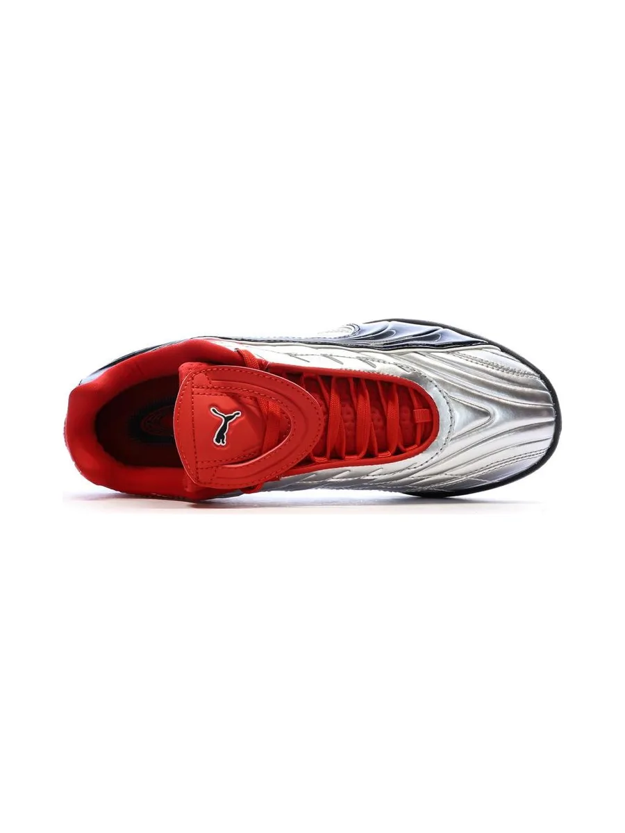 Baskets Argent/Rouge/Noir Garçon Puma Goalgetter 5