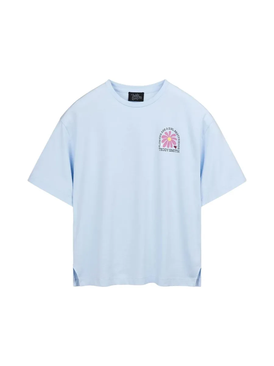 T-Shirt Bleu Femme Teddy Smith Flowa 2
