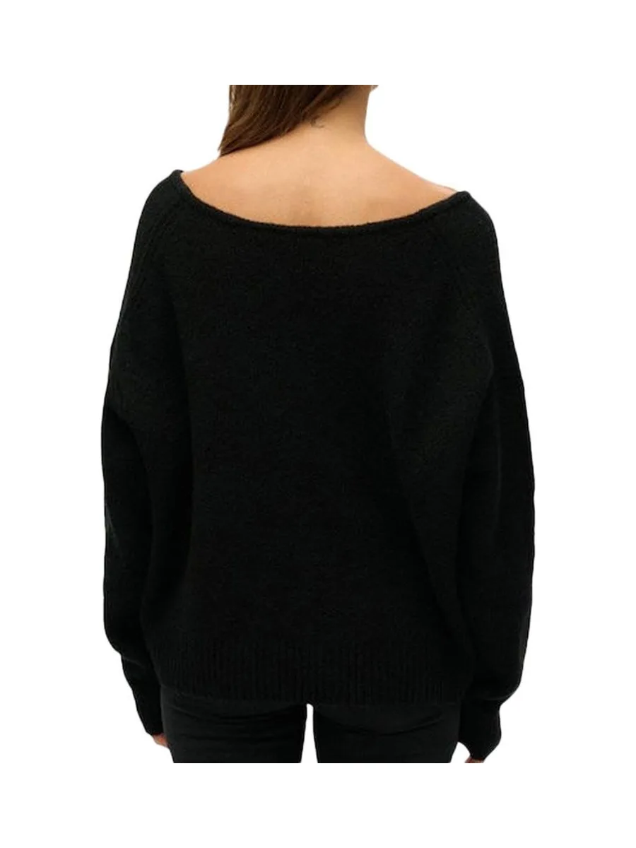 Pull Noir Femme Superdry Oversized 3