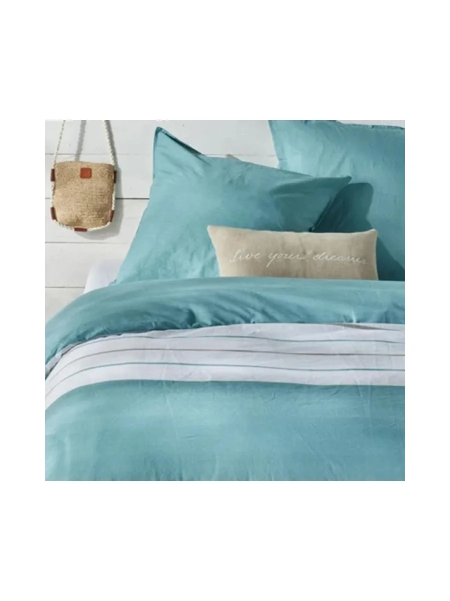 Parure de Lit Turquoise/Blanc Today 220x240 Oceanic 3