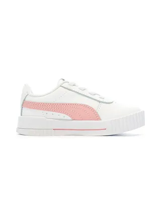 Baskets Blanche/Rose Fille Puma Inf Carina 2