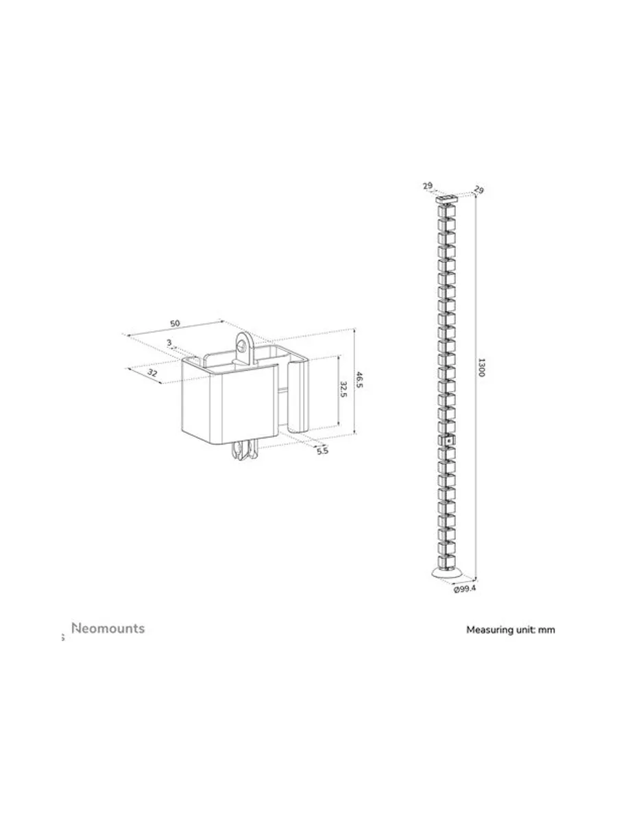 Neomounts Cable Spine Organizer for sit/ 13