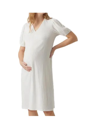 Robe Blanche Femme Mamalicious Mylah Solid 1