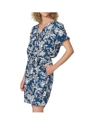 Robe Marine à Fleurs Femme TBS JANIEROB 1