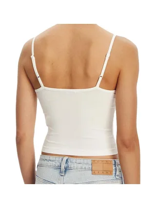 x 2 Débardeurs Blanc/Bleu Femme Tommy Hilfiger Essential 3