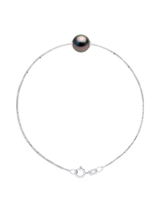 Bracelet Véritable Perle de Tahiti Ronde 8-9 mm — Or 375 Millièmes — 18 cm 1
