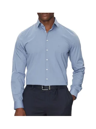 Chemise Bleu Homme Calvin Klein Jeans Poplin Stretch Slim 1