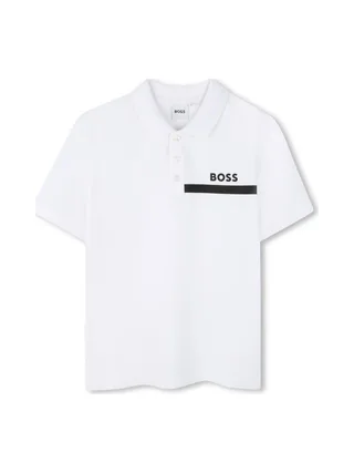Polo Blanc/Noir Garçon Hugo Boss J52730 1