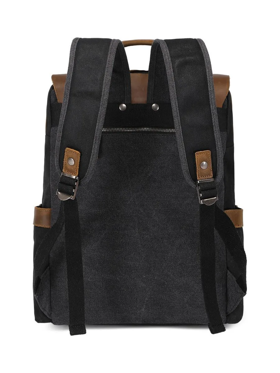 ED - Sac à dos en cuir véritable et toile enduite - Bleu 60