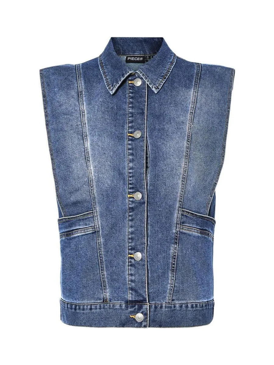 Veste en Jean Bleu Femme Pieces Femma 4