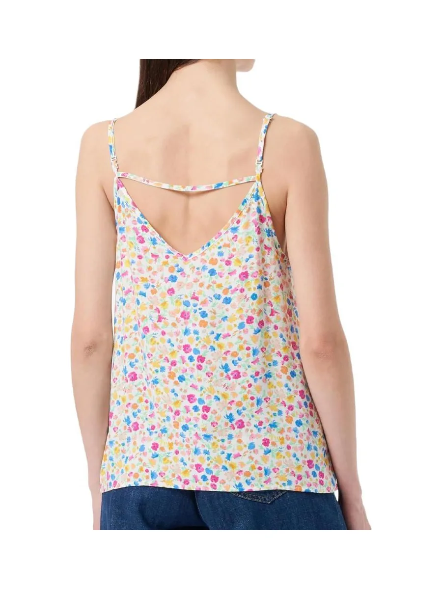 Débardeur Blanc/Rose à Motifs Femme Nova 2