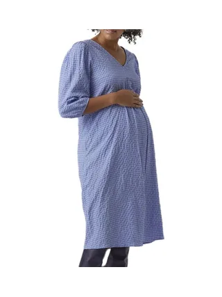 Robe Blanche/Bleu Femme Vero Moda MarternityCalf 1