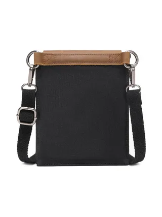 VAL - Pochette bandoulière en cuir véritable et toile enduite - Bleu 28