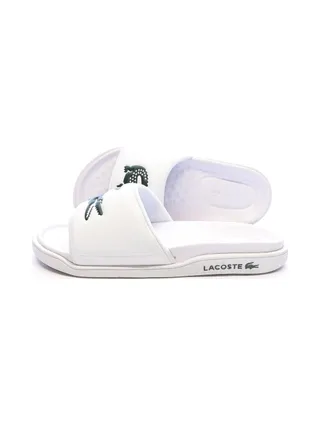 Claquettes Blanches Lacoste Serve Slide Dual 1