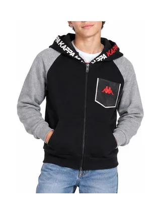 Sweat zippé à capuche Noir Garçon Kappa Athentic 1