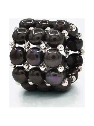 Bague 3 Rangs Véritables Perles d'Eau Douce 4 mm 5