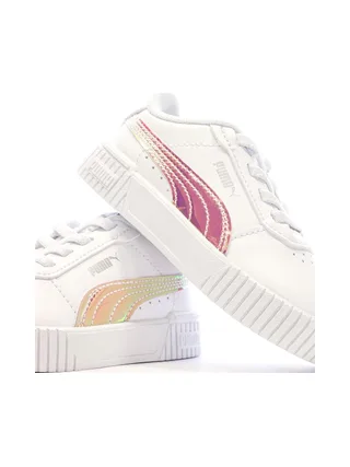 Baskets Blanches/Roses Fille Puma Carina 2.0 7