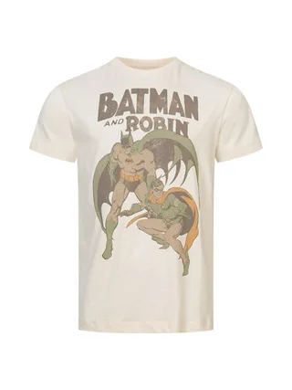 T-Shirt Beige Homme Dc Comics Batman & Robin Vintage 1