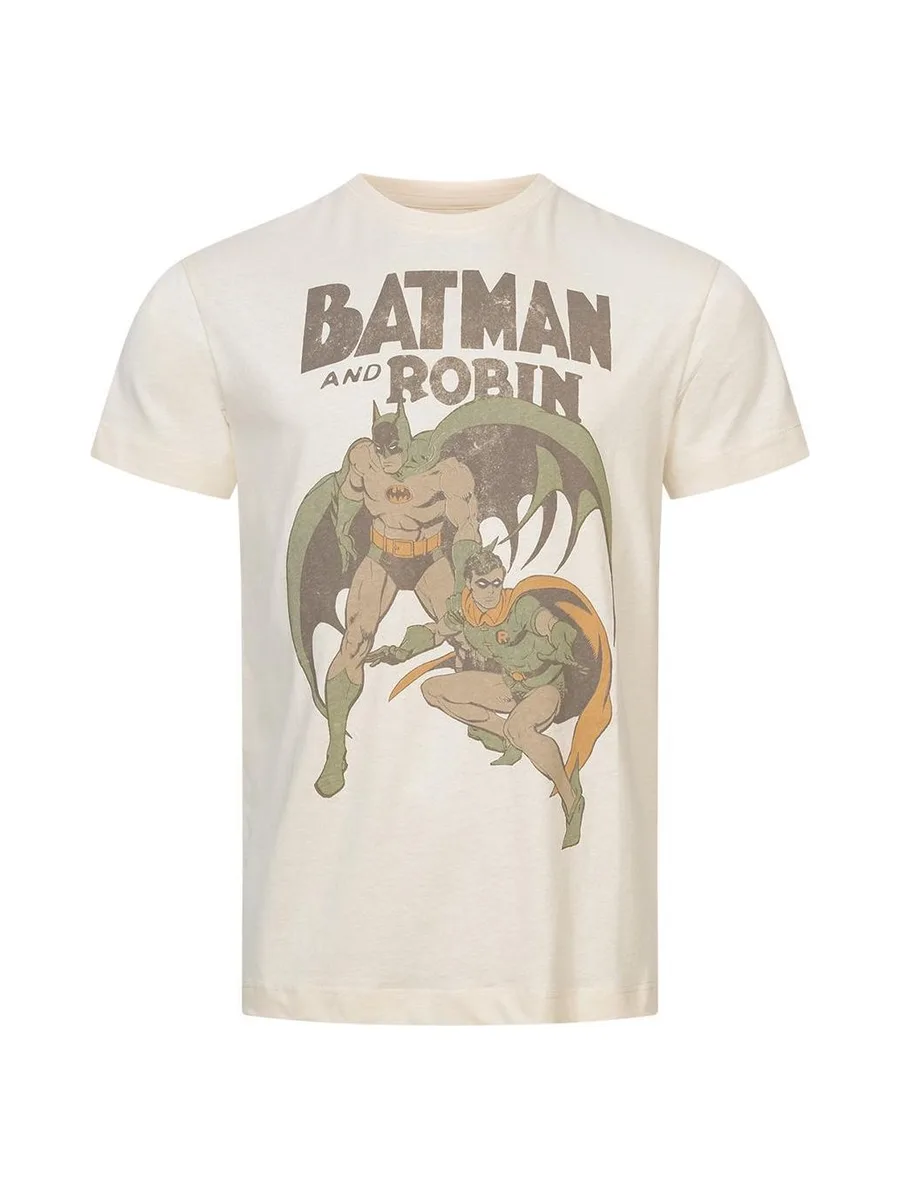T-Shirt Beige Homme Dc Comics Batman & Robin Vintage 2