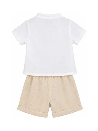 Ensemble Beige/Blanc Bébé P'tit Mome Théo 2