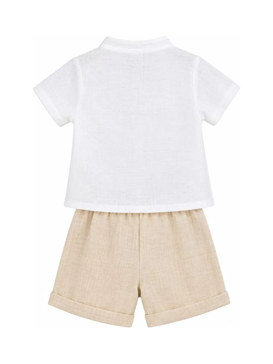 Ensemble Beige/Blanc Bébé P'tit Mome Théo 3