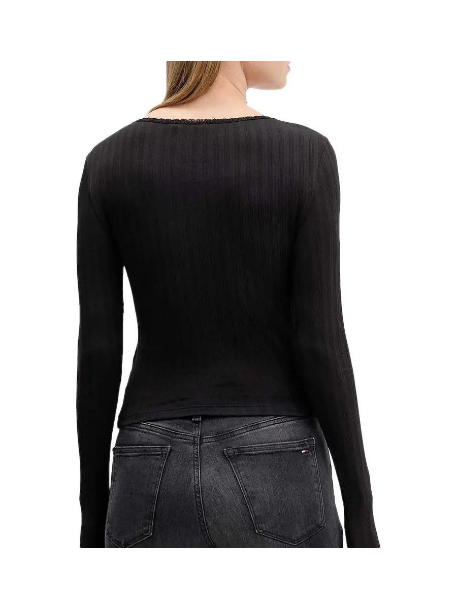 T-Shirt Manches Longues Noir Femme Tommy Hilfiger DW0DW21575 2