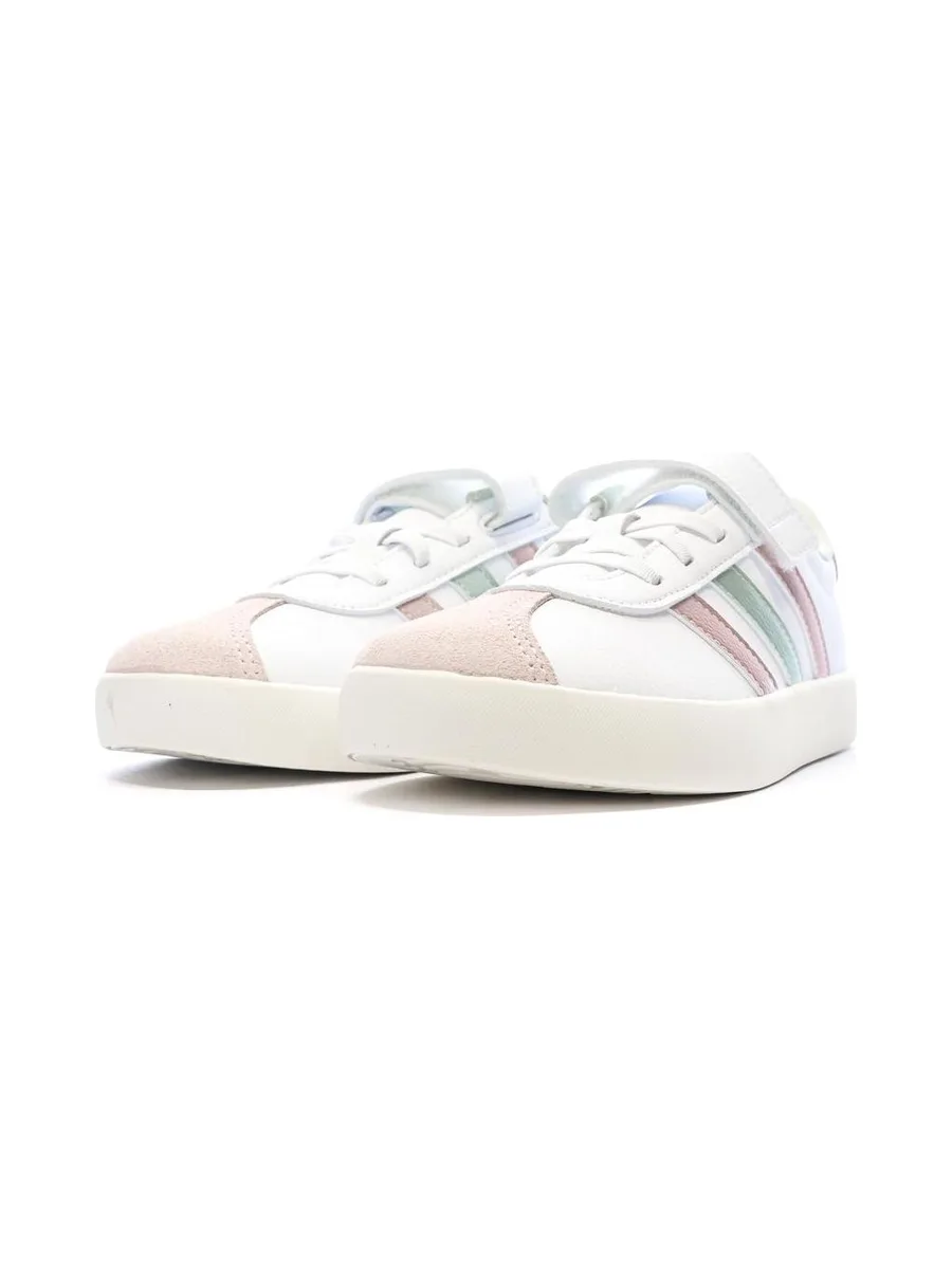 Baskets Blanches/Roses Fille Adidas Vl Court 6